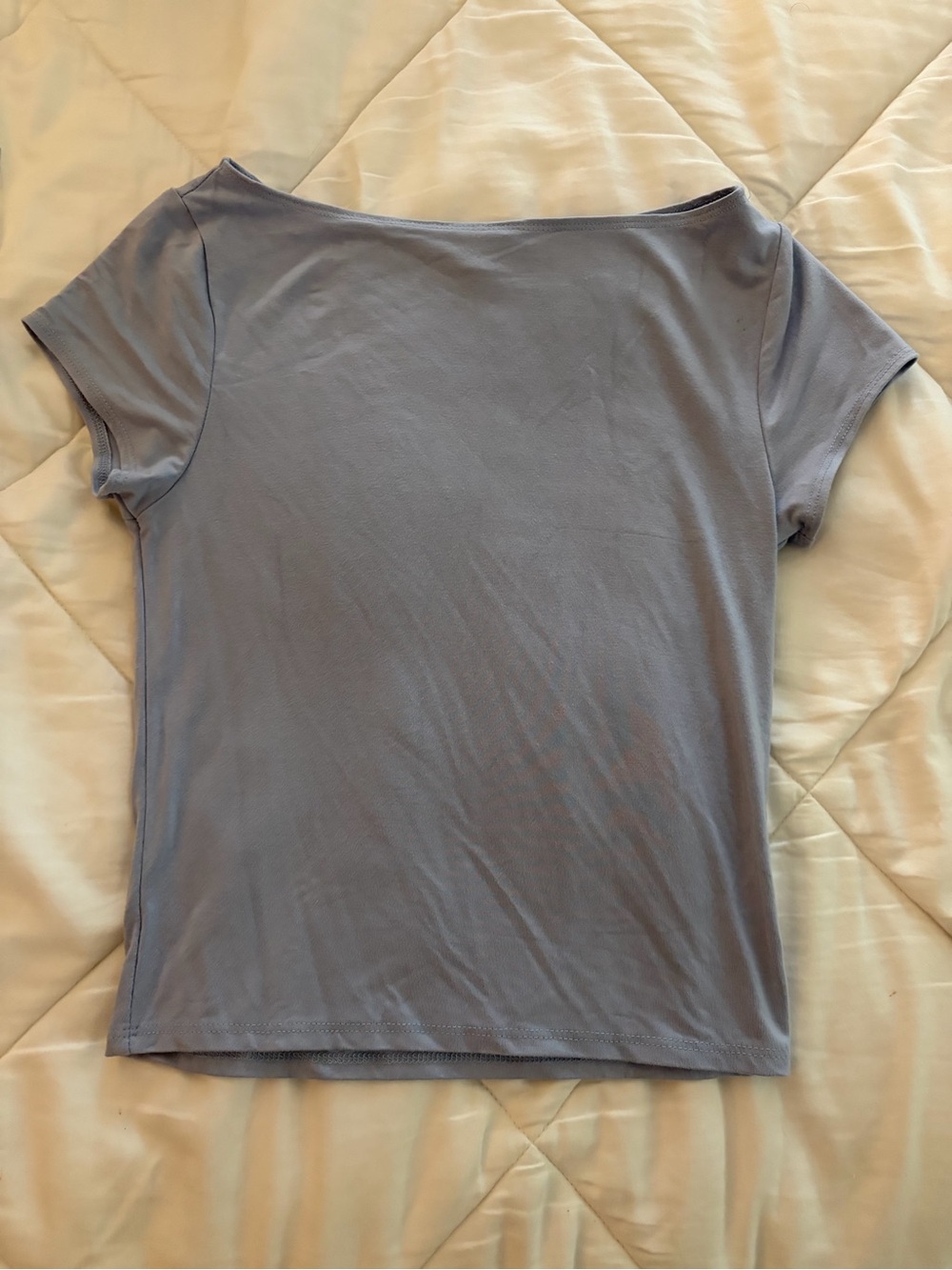 Women's Boatneck Short Sleeve Top - Light Lavender